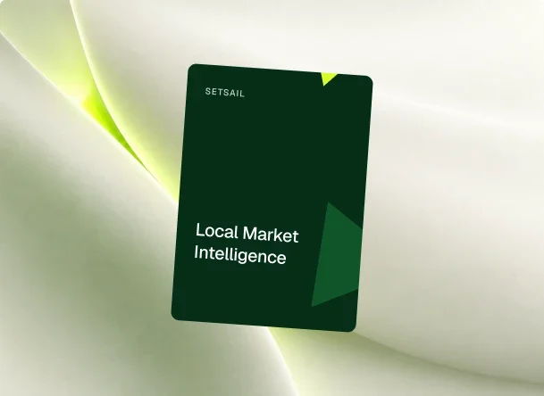 A Setsail Local Market Intelligence report cover on a pale green ground