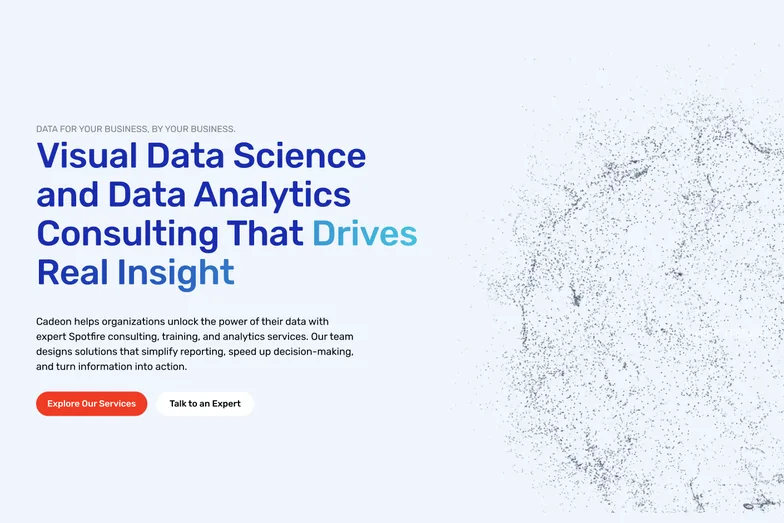 Cadeon’s home page, “Visual Data Science and Data Analytics Consulting That Drives Real Insight”