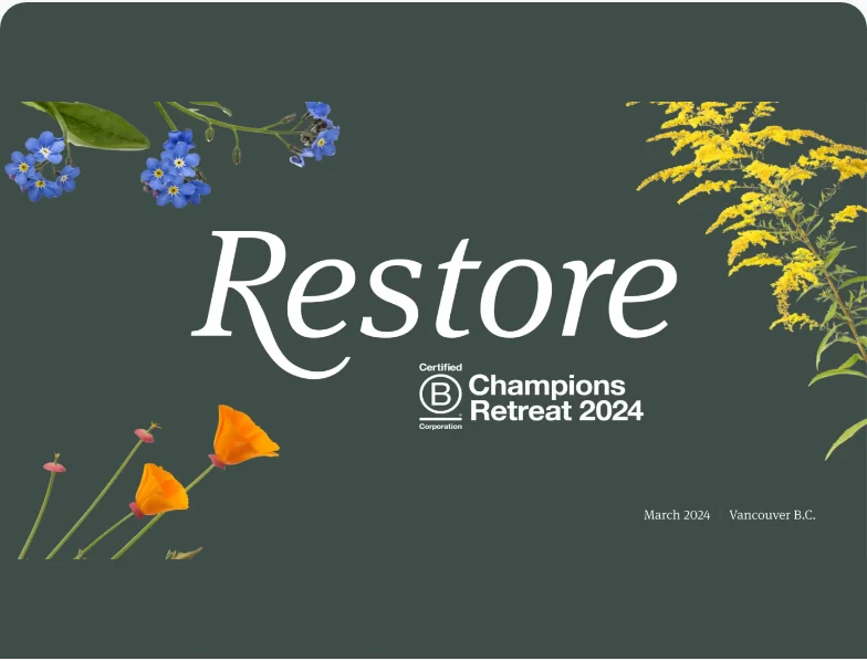 The title card of the Restore Champions Retreat 2024 highlight video