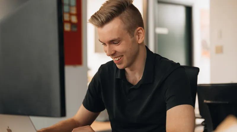 A business team working together