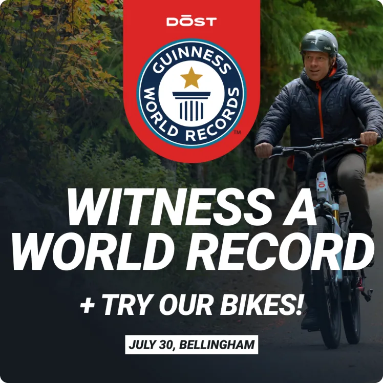 A DŌST e-bike ad Setsail made: “Witness a world record + try our bikes”