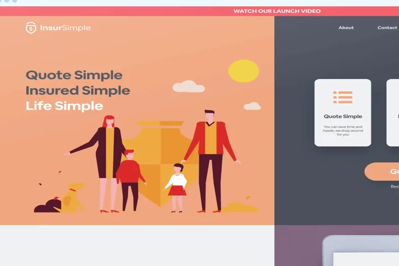 The InsurSimple website: quote simple, insured simple, life simple