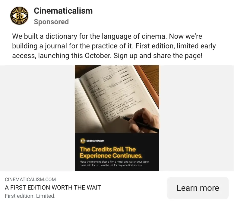 Logbook ad: the credits roll, the experience continues