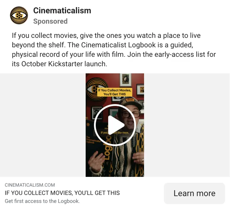 Logbook video ad: if you collect movies, you’ll get this