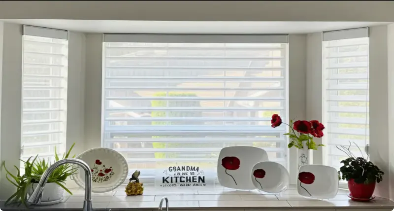 A living room fitted with Ray Blinds window coverings