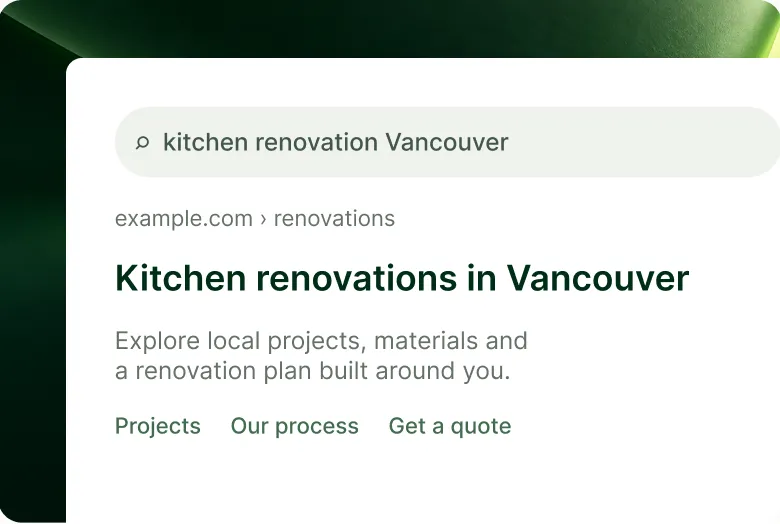 A search result for kitchen renovations in Vancouver