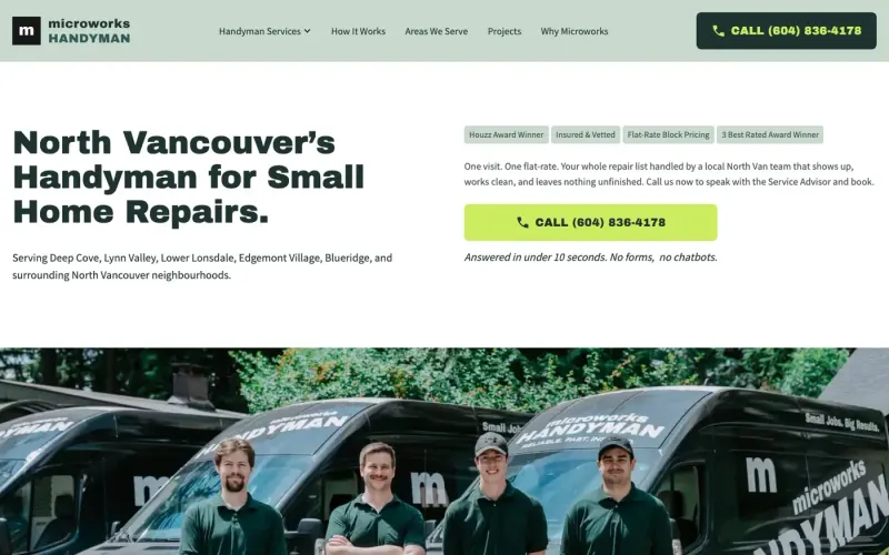 The Microworks North Vancouver page: a handyman for small home repairs on the North Shore