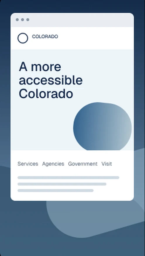 A State of Colorado web page headed “A more accessible Colorado”