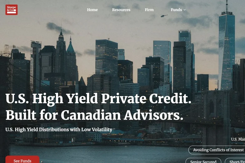 The Steepe & Co. website: U.S. high yield private credit, built for Canadian advisors