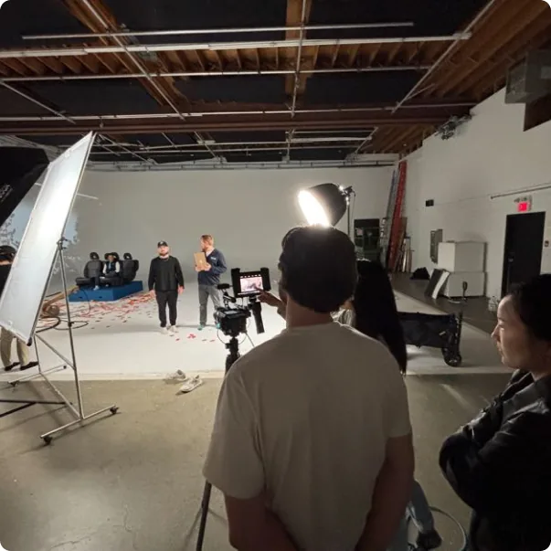 A Setsail Marketing crew filming a shoot in the studio