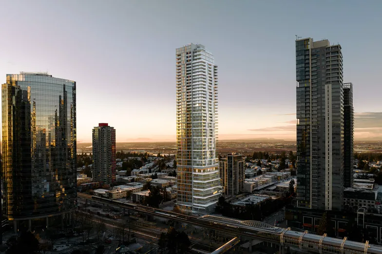 Downtown towers at sunset, from the Sky Estates presale shoot