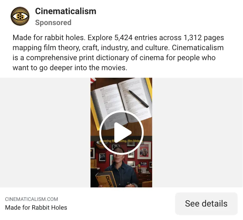 Cinematicalism video ad: made for rabbit holes