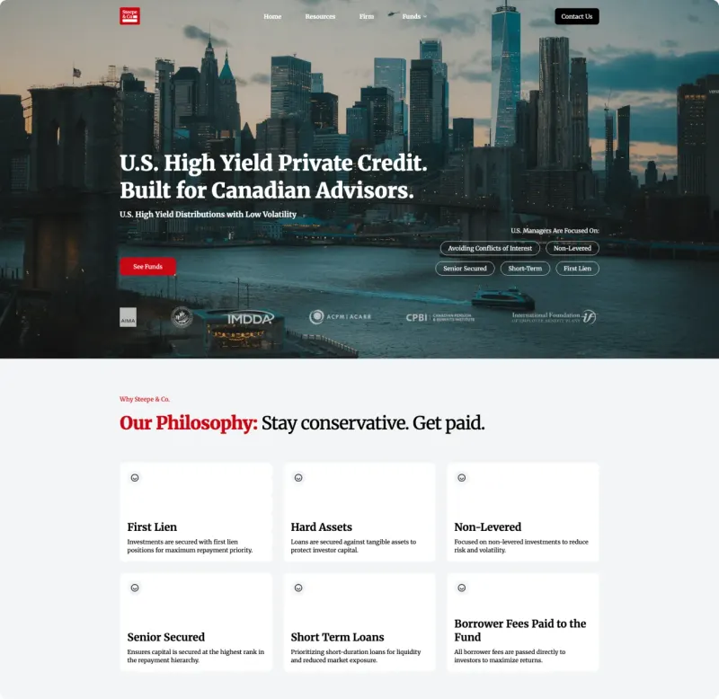 The Steepe & Co. website homepage