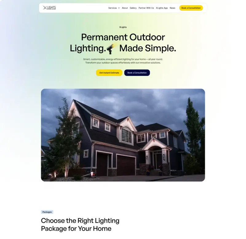 The XLights website homepage