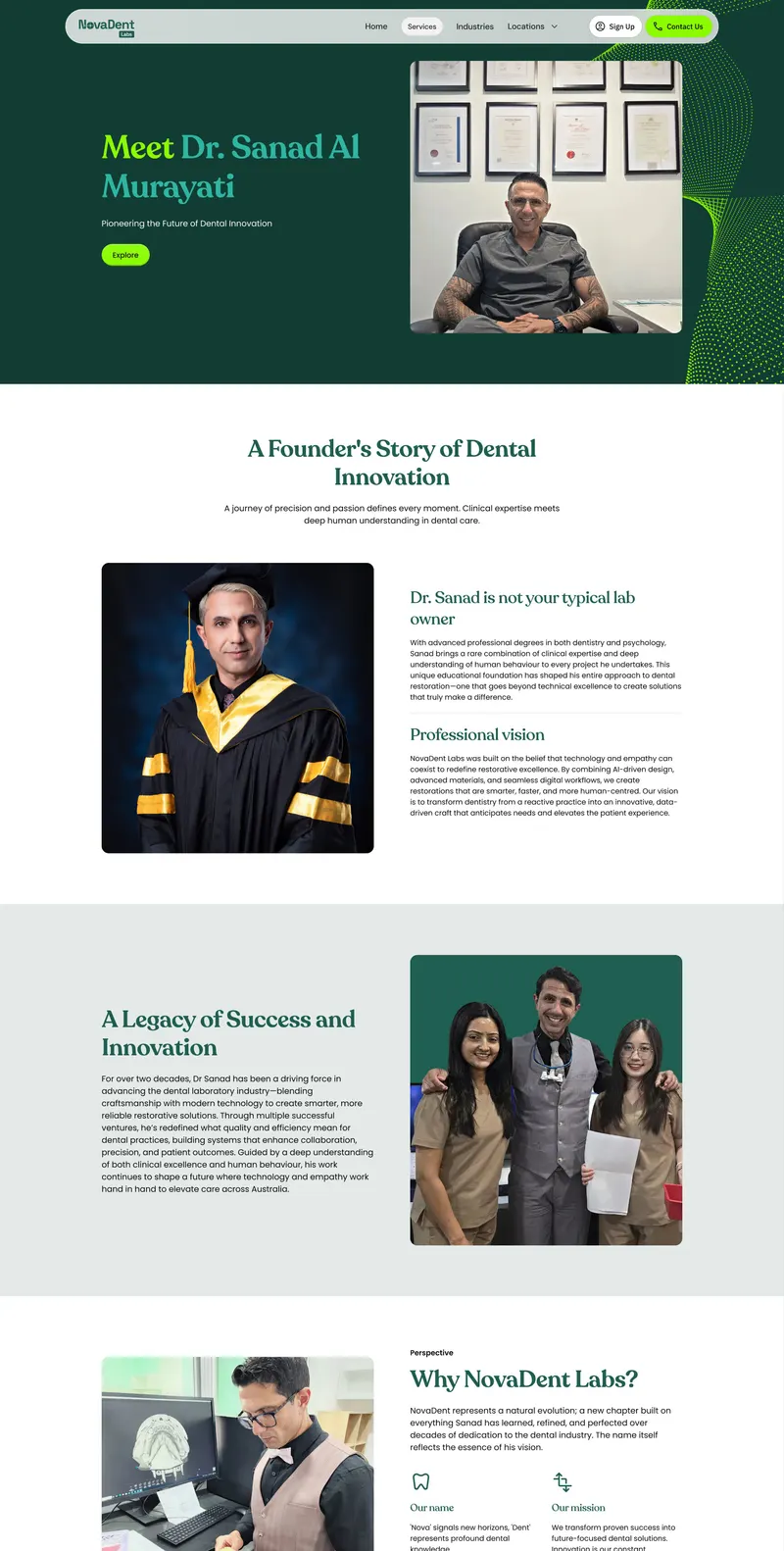 NovaDent Labs website and email work