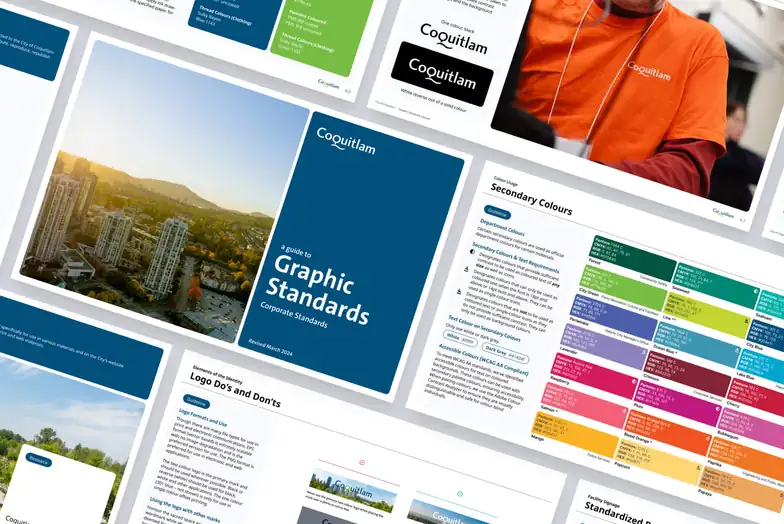 Pages from the City of Coquitlam’s graphic standards