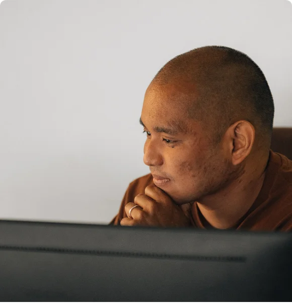 A Setsail Marketing strategist studying a client's starting numbers on screen